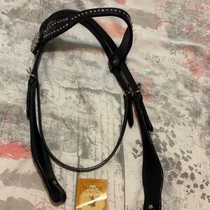 Black Leather Headstall